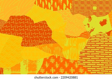 Abstract black strokes, Hand sketched Vector Pattern. Retro abstract pattern in geometric style. Abstract multicolored geometric pattern.	
