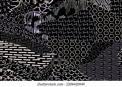 Abstract black strokes, Hand sketched Vector Pattern. Retro abstract pattern in geometric style. Abstract multicolored geometric pattern.	
