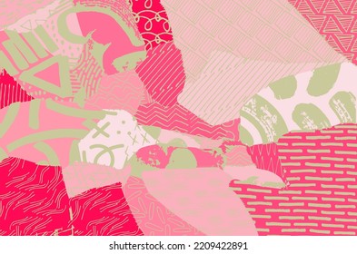 Abstract black strokes, Hand sketched Vector Pattern. Retro abstract pattern in geometric style. Abstract multicolored geometric pattern.	
