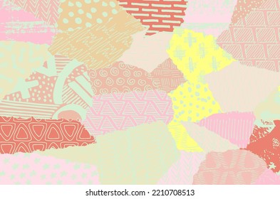 Abstract black strokes, Hand sketched Vector Pattern. Retro abstract pattern in geometric style. Abstract multicolored geometric pattern.	
