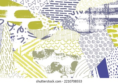 Abstract black strokes, Hand sketched Vector Pattern. Retro abstract pattern in geometric style. Abstract multicolored geometric pattern.	
