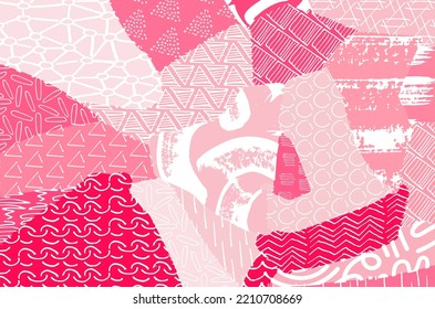 Abstract black strokes, Hand sketched Vector Pattern. Retro abstract pattern in geometric style. Abstract multicolored geometric pattern.	
