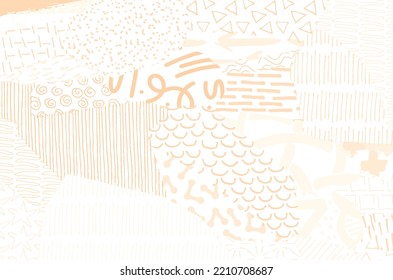 Abstract black strokes, Hand sketched Vector Pattern. Retro abstract pattern in geometric style. Abstract multicolored geometric pattern.	
