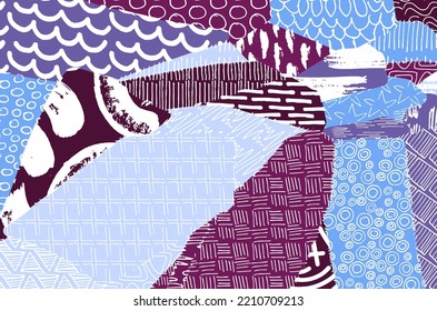 Abstract black strokes, Hand sketched Vector Pattern. Retro abstract pattern in geometric style. Abstract multicolored geometric pattern.	