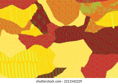 Abstract black strokes, Hand sketched Vector Pattern. Retro abstract pattern in geometric style. Abstract multicolored geometric pattern.	
