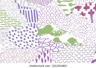 Abstract black strokes, Hand sketched Vector Pattern. Retro abstract pattern in geometric style. Abstract multicolored geometric pattern.	
