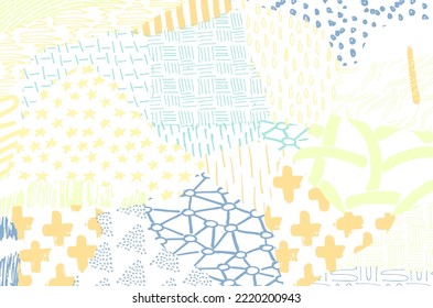 Abstract black strokes, Hand sketched Vector Pattern. Retro abstract pattern in geometric style. Abstract multicolored geometric pattern.	
