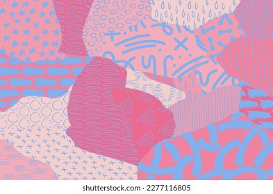 Abstract black strokes, Hand sketched Vector Pattern. Retro abstract pattern in geometric style. Abstract multicolored geometric pattern.	