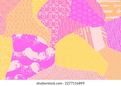 Abstract black strokes, Hand sketched Vector Pattern. Retro abstract pattern in geometric style. Abstract multicolored geometric pattern.	