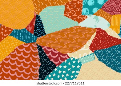 Abstract black strokes, Hand sketched Vector Pattern. Retro abstract pattern in geometric style. Abstract multicolored geometric pattern.	
