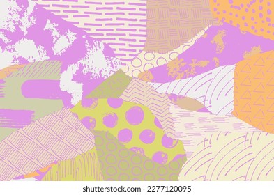 Abstract black strokes, Hand sketched Vector Pattern. Retro abstract pattern in geometric style. Abstract multicolored geometric pattern.	
