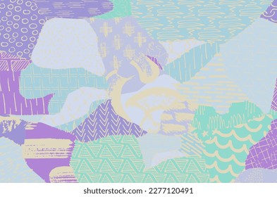 Abstract black strokes, Hand sketched Vector Pattern. Retro abstract pattern in geometric style. Abstract multicolored geometric pattern.	
