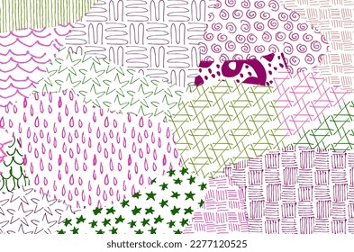 Abstract black strokes, Hand sketched Vector Pattern. Retro abstract pattern in geometric style. Abstract multicolored geometric pattern.	
