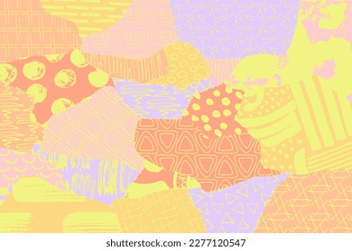 Abstract black strokes, Hand sketched Vector Pattern. Retro abstract pattern in geometric style. Abstract multicolored geometric pattern.	
