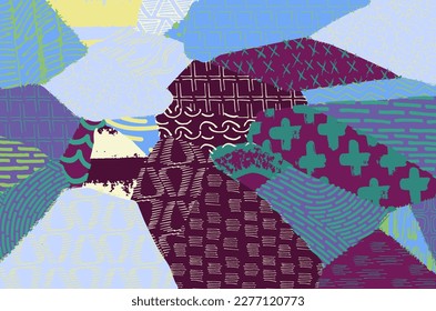 Abstract black strokes, Hand sketched Vector Pattern. Retro abstract pattern in geometric style. Abstract multicolored geometric pattern.	

