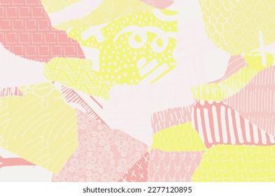 Abstract black strokes, Hand sketched Vector Pattern. Retro abstract pattern in geometric style. Abstract multicolored geometric pattern.	
