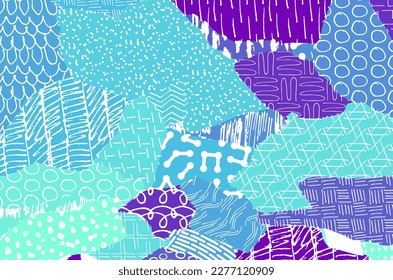 Abstract black strokes, Hand sketched Vector Pattern. Retro abstract pattern in geometric style. Abstract multicolored geometric pattern.	
