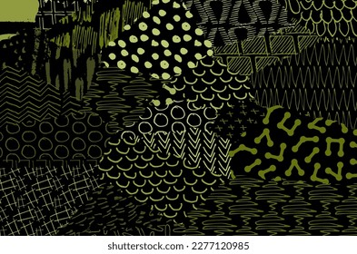 Abstract black strokes, Hand sketched Vector Pattern. Retro abstract pattern in geometric style. Abstract multicolored geometric pattern.	
