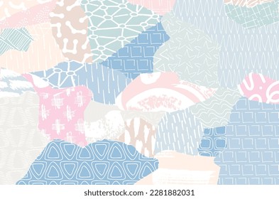Abstract black strokes, Hand sketched Vector Pattern. Retro abstract pattern in geometric style. Abstract multicolored geometric pattern.	

