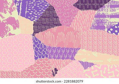 Abstract black strokes, Hand sketched Vector Pattern. Retro abstract pattern in geometric style. Abstract multicolored geometric pattern.	
