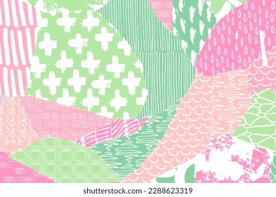 Abstract black strokes, Hand sketched Vector Pattern. Retro abstract pattern in geometric style. Abstract multicolored geometric pattern.	
