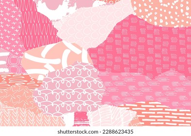 Abstract black strokes, Hand sketched Vector Pattern. Retro abstract pattern in geometric style. Abstract multicolored geometric pattern.	