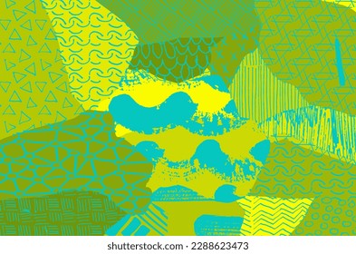 Abstract black strokes, Hand sketched Vector Pattern. Retro abstract pattern in geometric style. Abstract multicolored geometric pattern.	
