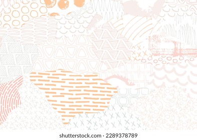 Abstract black strokes, Hand sketched Vector Pattern. Retro abstract pattern in geometric style. Abstract multicolored geometric pattern.	
