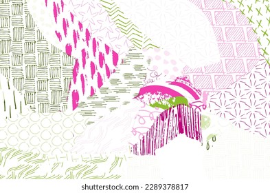 Abstract black strokes, Hand sketched Vector Pattern. Retro abstract pattern in geometric style. Abstract multicolored geometric pattern.	
