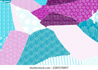 Abstract black strokes, Hand sketched Vector Pattern. Retro abstract pattern in geometric style. Abstract multicolored geometric pattern.	
