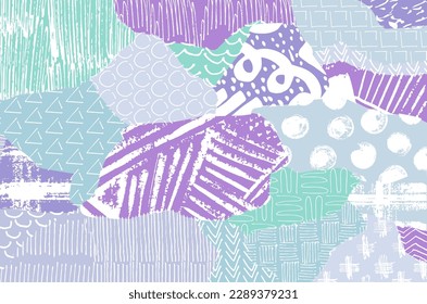 Abstract black strokes, Hand sketched Vector Pattern. Retro abstract pattern in geometric style. Abstract multicolored geometric pattern.	
