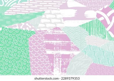 Abstract black strokes, Hand sketched Vector Pattern. Retro abstract pattern in geometric style. Abstract multicolored geometric pattern.	
