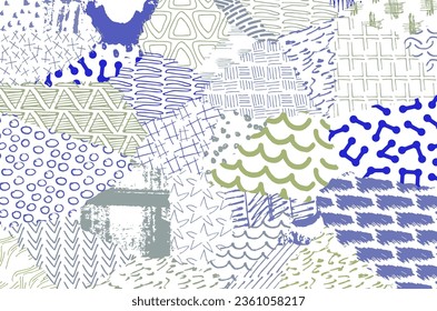 Abstract black strokes, Hand sketched Vector Pattern. Retro abstract pattern in geometric style. Abstract multicolored geometric pattern.	

