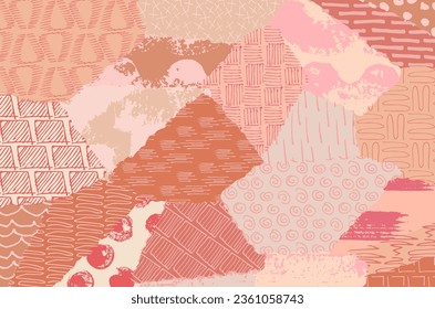 Abstract black strokes, Hand sketched Vector Pattern. Retro abstract pattern in geometric style. Abstract multicolored geometric pattern.	

