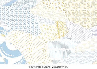 Abstract black strokes, Hand sketched Vector Pattern. Retro abstract pattern in geometric style. Abstract multicolored geometric pattern.	

