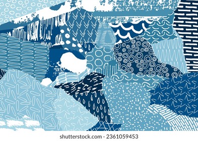 Abstract black strokes, Hand sketched Vector Pattern. Retro abstract pattern in geometric style. Abstract multicolored geometric pattern.	

