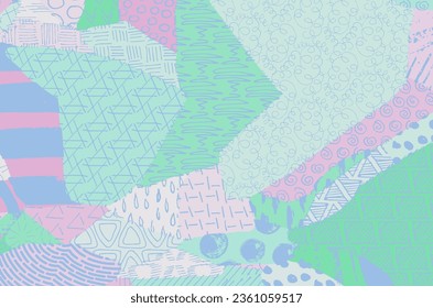 Abstract black strokes, Hand sketched Vector Pattern. Retro abstract pattern in geometric style. Abstract multicolored geometric pattern.	
