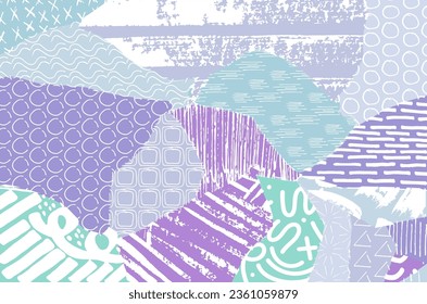 Abstract black strokes, Hand sketched Vector Pattern. Retro abstract pattern in geometric style. Abstract multicolored geometric pattern.	
