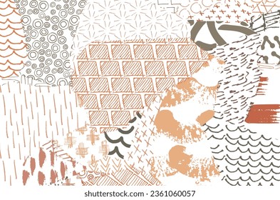 Abstract black strokes, Hand sketched Vector Pattern. Retro abstract pattern in geometric style. Abstract multicolored geometric pattern.	
