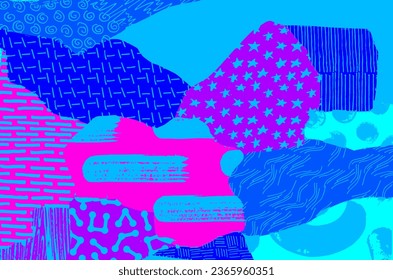 Abstract black strokes, Hand sketched Vector Pattern. Abstract background in geometric style. Abstract multicolored geometric pattern	
