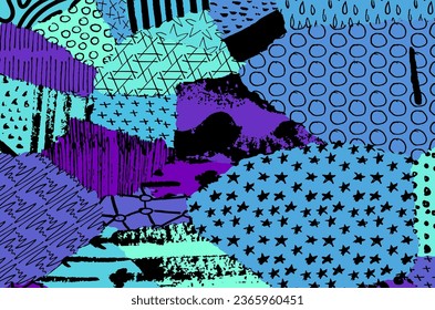 Abstract black strokes, Hand sketched Vector Pattern. Abstract background in geometric style. Abstract multicolored geometric pattern	
