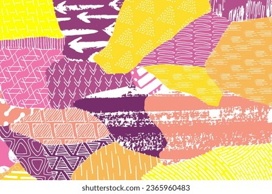 Abstract black strokes, Hand sketched Vector Pattern. Abstract background in geometric style. Abstract multicolored geometric pattern	
