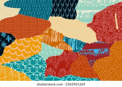 Abstract black strokes, Hand sketched Vector Pattern. Abstract background in geometric style. Abstract multicolored geometric pattern	
