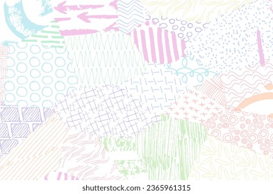 Abstract black strokes, Hand sketched Vector Pattern. Abstract background in geometric style. Abstract multicolored geometric pattern	
