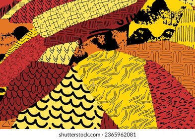 Abstract black strokes, Hand sketched Vector Pattern. Abstract background in geometric style. Abstract multicolored geometric pattern	
