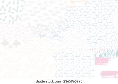 Abstract black strokes, Hand sketched Vector Pattern. Abstract background in geometric style. Abstract multicolored geometric pattern	
