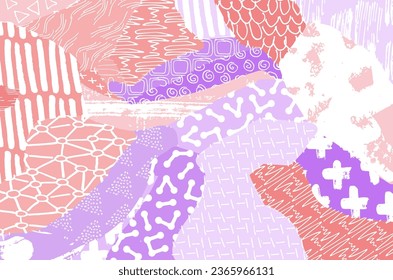 Abstract black strokes, Hand sketched Vector Pattern. Abstract background in geometric style. Abstract multicolored geometric pattern	

