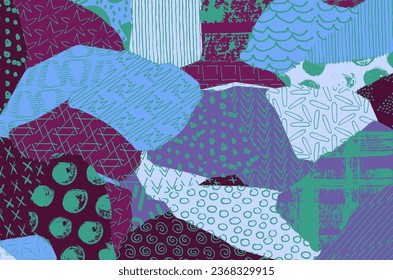 Abstract black strokes, Hand sketched Vector Pattern. Retro abstract pattern in geometric style. Abstract multicolored geometric pattern.	

