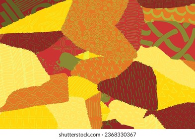 Abstract black strokes, Hand sketched Vector Pattern. Retro abstract pattern in geometric style. Abstract multicolored geometric pattern.	
