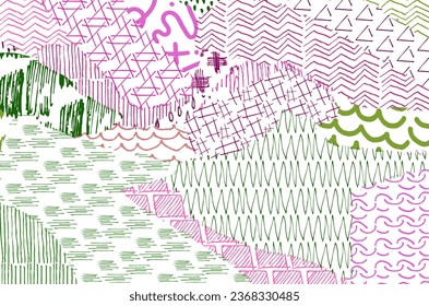Abstract black strokes, Hand sketched Vector Pattern. Retro abstract pattern in geometric style. Abstract multicolored geometric pattern.	
